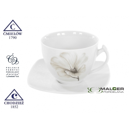 Filiżanka ze spodkiem 250 ml dek: G463 Magnolia AKCENT