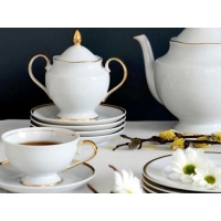 Serwis do herbaty dla 6 osób / 23 części dek: G067 Złota Wstęga ASTRA