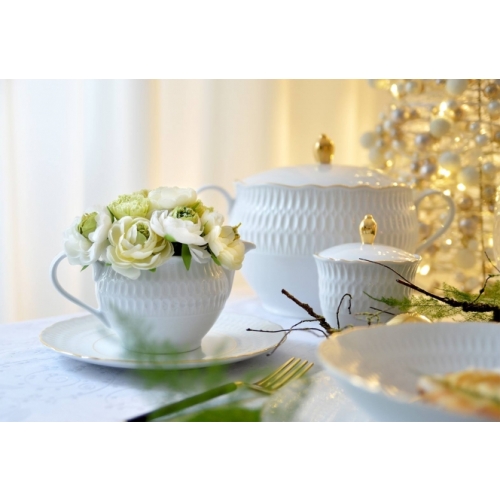 Talerz głęboki 22 cm dek: 3604 Złota Linia SOFIA