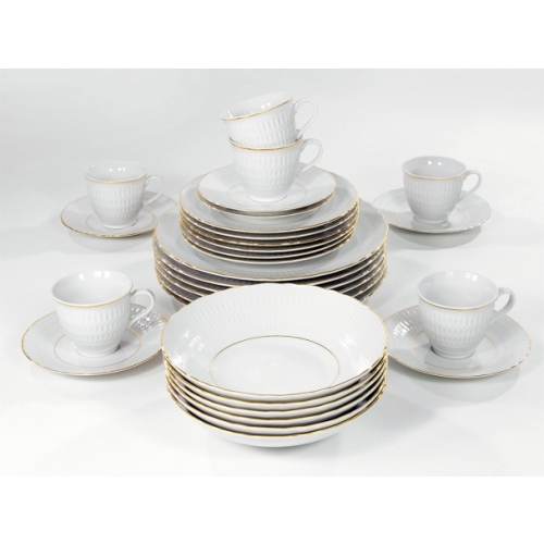 Serwis obiadowy dla 6 osób / 25 części Złota Linia SOFIA