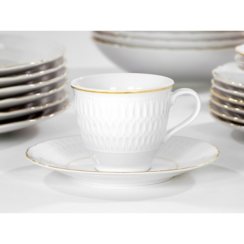 Serwis obiadowy dla 6 osób / 25 części Złota Linia SOFIA