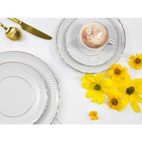 Serwis obiadowy dla 6 osób / 25 części Złota Linia SOFIA