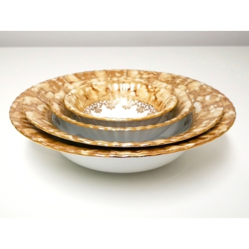 Komplet salaterek ok. 13,16,23,26 Brown & Gold IWONA