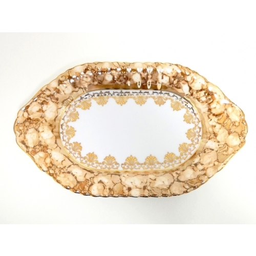 Półmisek owalny 24 cm Brown & Gold IWONA