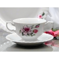 Bulionówka 400 ml ze spodkiem dek: 870 Red Roses IWONA