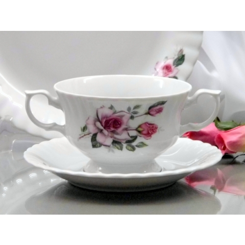 Bulionówka 400 ml ze spodkiem dek: 873 IWONA Red Roses IWONA