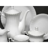 Serwis obiadowy z porcelany dla 12 osób / 45 części dek: 070 Platynowa Obwódka IWONA
