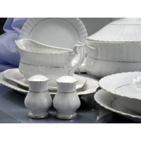 Serwis obiadowy z porcelany dla 12 osób / 45 części dek: 074 Platynowa Linia IWONA