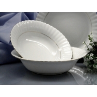 Serwis obiadowy z porcelany dla 12 osób / 45 części dek: 074 Platynowa Linia IWONA