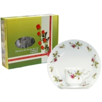 Serwis do kawy dla 6 osób / 12 części dek: 003 Róża IWONA GIFT BOX