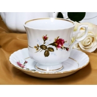 Serwis do kawy dla 6 osób / 12 części dek: 008 Róża z linią IWONA GIFT BOX