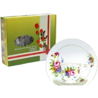 Serwis do kawy dla 6 osób / 12 części dek: 096 Kwiatowa Łąka IWONA GIFT BOX