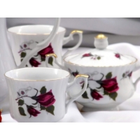 Serwis kawowy dla 6 osób / 12 części dek: 909 Angielska Róża IWONA GIFT BOX