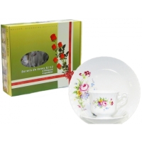 Serwis do kawy dla 6 osób / 12 części cm dek: 960 Łąka IWONA GIFT BOX