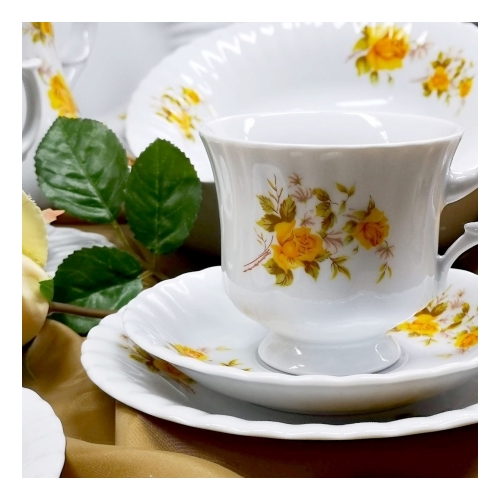 Serwis do kawy dla 6 osób / 12 części dek: 973 Golden Rose IWONA