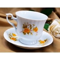 Serwis do kawy dla 6 osób / 21 części dek: 973 Golden Rose IWONA