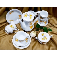 Serwis do kawy dla 12 osób / 39 części dek: 973 Golden Rose IWONA