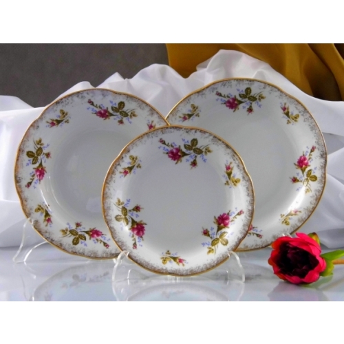Talerz płytki 24 cm dek: 001 Róża Złota KAMELIA