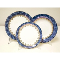 Talerz płytki 24 cm Blue & Gold KAMELIA