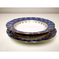 Talerz płytki 24 cm Blue & Gold KAMELIA