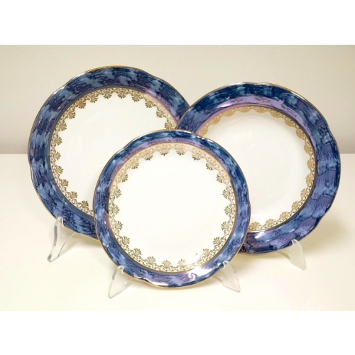 Talerz płytki 24 cm Blue & Gold KAMELIA