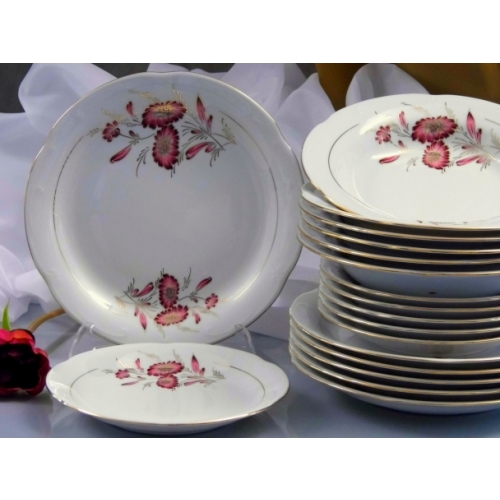 Salaterka cylindryczna  21 cm dek: 023 Margaretka Purpurowa KAMELIA