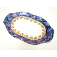 Półmisek owalny 24 Blue & Gold KAMELIA
