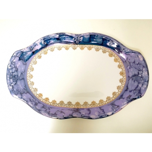 Półmisek owalny 38 Blue & Gold KAMELIA