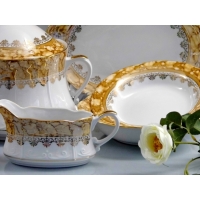 Półmisek owalny 38 Brown & Gold KAMELIA