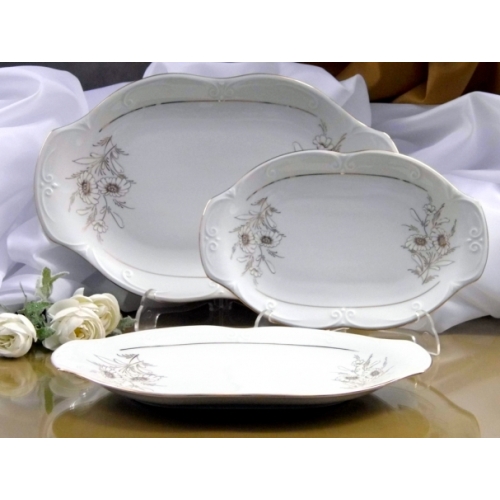 Półmisek owalny 28 cm dek: 020 Margaretka Złota KAMELIA