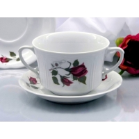 Bulionówka 400 ml ze spodkiem dek: 990 Róża Angielska KAMELIA 12/24