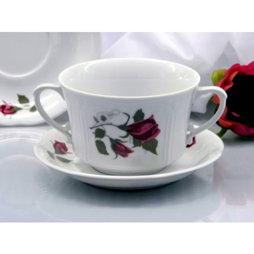 Bulionówka 400 ml ze spodkiem dek: 990 Róża Angielska KAMELIA 12/24