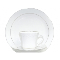 Serwis obiadowy z porcelany dla 6 osób / 27 części dek: 074 Platynowa Linia KAMELIA