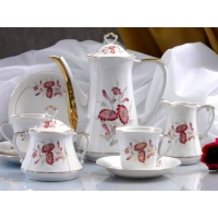 Serwis do kawy dla 6 osób / 12 części dek: 023 Margaretka Purpurowa KAMELIA GIFT BOX