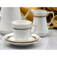 Serwis do kawy dla 12 osób / 39 części dek: 130 Black & Gold KAMELIA