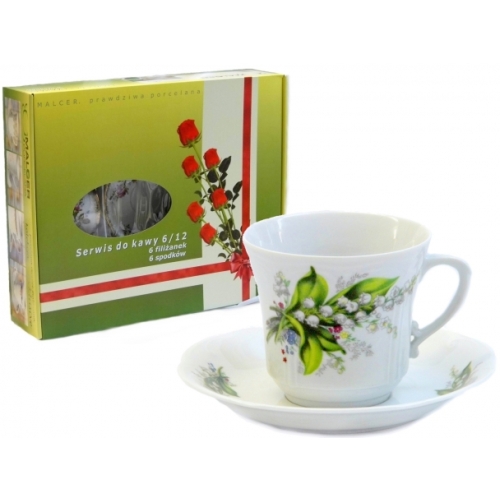 Serwis do kawy dla 6 osób / 12 części dek: 800 Konwalia KAMELIA GIFT BOX