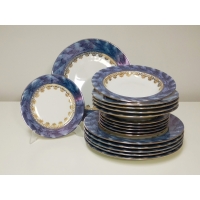 Komplet talerzy 6/17 Blue & Gold NINA gat.3 WYPRZEDAŻ