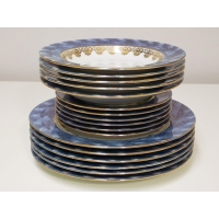 Komplet talerzy 6/17 Blue & Gold NINA gat.3 WYPRZEDAŻ