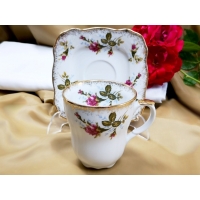 Kubek 300 ml ze spodkiem Róża Złota ROMANTICA
