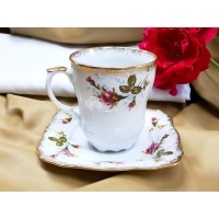 Kubek 300 ml ze spodkiem Róża Złota ROMANTICA
