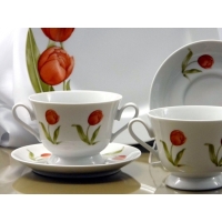Bulionówka 350 ml ze spodkiem dek: 088 Tulipan ASTRA