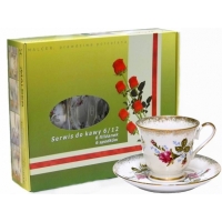 Serwis do kawy dla 6 osób / 12 części dek: 001 Róża Złota ASTRA GIFT BOX