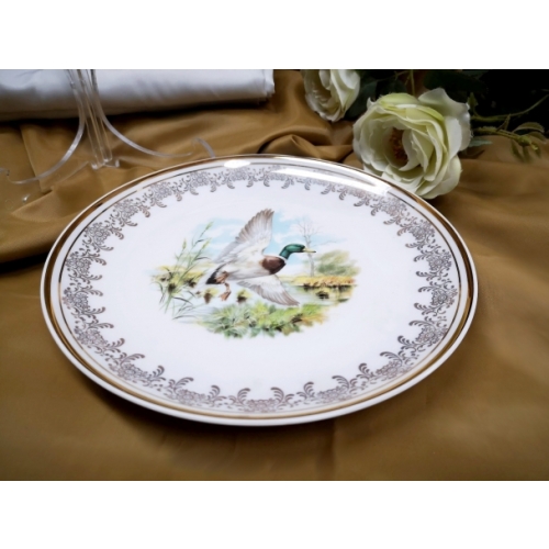 Patera 22 cm + stojak dek: Myśliwska ATELIER kaczka  WYPRZEDAŻ