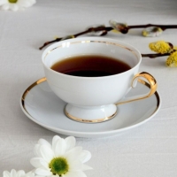 Serwis do herbaty dla 6 osób / 23 części dek: G067 Złota Wstęga ASTRA