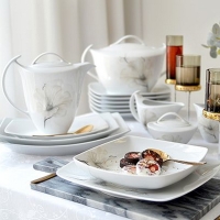 Serwis obiadowo-kawowy dla 12 osób / 84 części dek: G463 Magnolia AKCENT