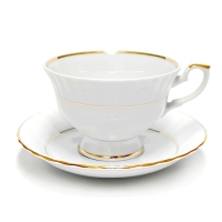 Filiżanka niska 220 ml ze spodkiem dek: 351 Złota Linia IWONA