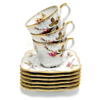 Filiżanka 220 ml ze spodkiem Róża Złota ROMANTICA