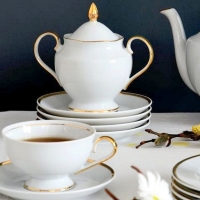 Serwis do herbaty dla 6 osób / 23 części dek: G067 Złota Wstęga ASTRA