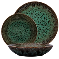 Komplet talerzy 4/12 dek: S010 Ceramika Stoneware JADE