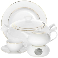 Serwis obiadowo-herbaciany dla 12 osób / 110 części dek: 3604 Złota Linia YVONNE
